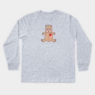 Bee on Nose / Bear Kids Long Sleeve T-Shirt